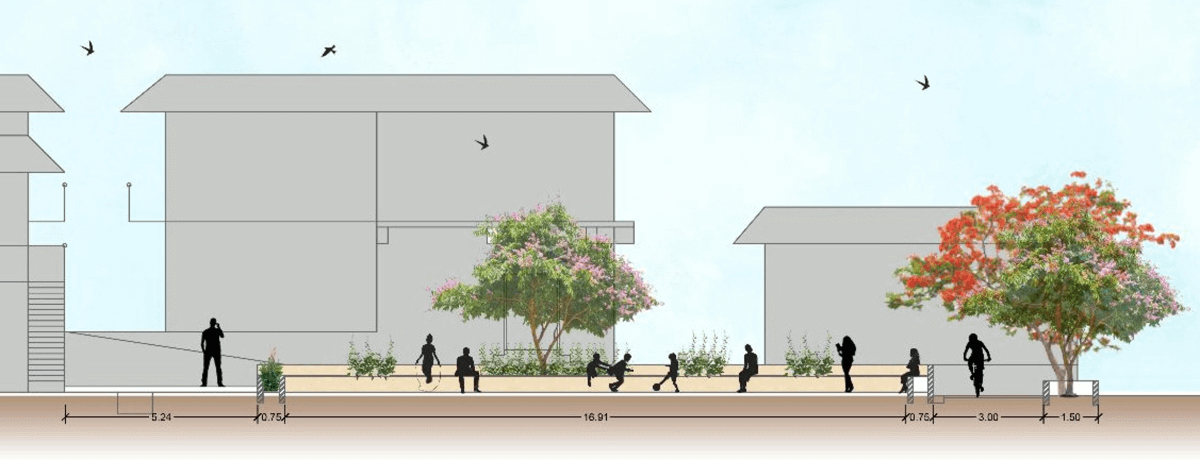 A design representation of an open area located near mangroves in Ambujwadi, P/North ward. Illustration by Studio Piplikput.