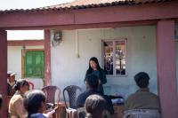 Dr. (Mrs.) Mehriba K. Sohliya, District Medical Health Officer, West Khasi Hills, addressing health centre staff and students from the adjoining school on solar energy and its significance 