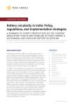 Battery circularity in India: Policy, regulations, and implementation strategies