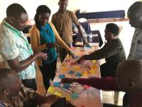 Gatsibo District Forest Officer, agronomists and farmer representatives participate in a social network analysis workshop. Credit: WRI/Kathleen Buckingham