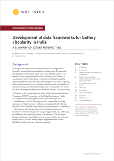 Development of data frameworks for battery circularity in India