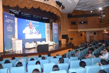 BVR Subramaniam delivers his address at a plenary at Connect Karo 2025.