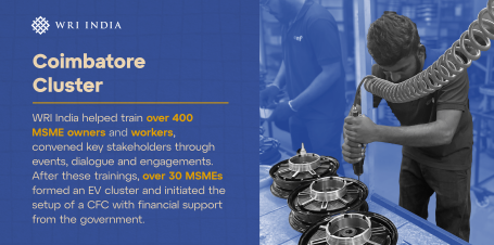 Man works with machinery in EV MSME.