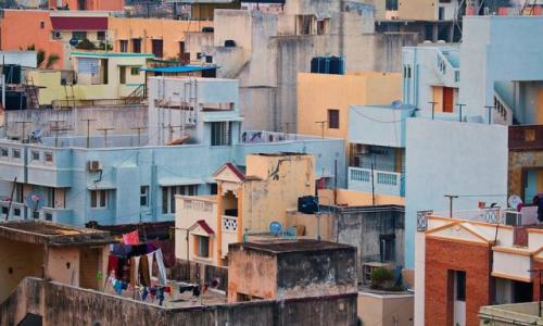 Tight-packed buildings in Chennai, India. Photo by Vinoth Chandar/flickr